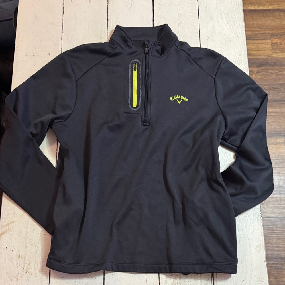 Callaway Men's Black Pullover with Neon Yellow Details